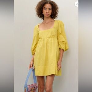 STAUD Yellow cotton dress